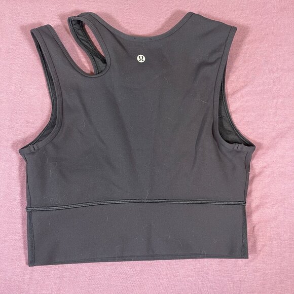 Lululemon Mastered Motion Cropped Tank Black - Size 6 - Picture 3 of 6